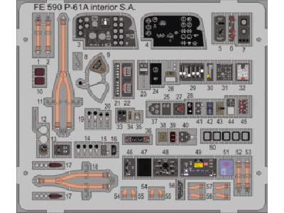  P-61A interior S. A. 1/48 - Great Wall Hobby - blaszki - zdjęcie 1