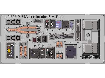  P-61A rear interior S. A. 1/48 - Great Wall Hobby - blaszki - zdjęcie 2