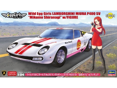 Wild Egg Girls Lamborghini Miura P400 Sv 'mikumo Shiranagi' W/ Figure - zdjęcie 1