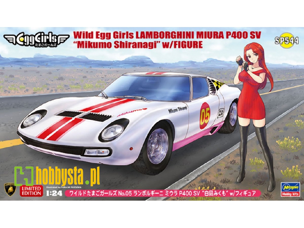 Wild Egg Girls Lamborghini Miura P400 Sv 'mikumo Shiranagi' W/ Figure - zdjęcie 1