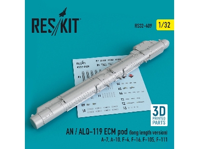 An / Alq-119 Ecm Pod (Long Length Version) (A-7, A-10, F-4, F-16, F-105, F-111) (3d Printing) - zdjęcie 1