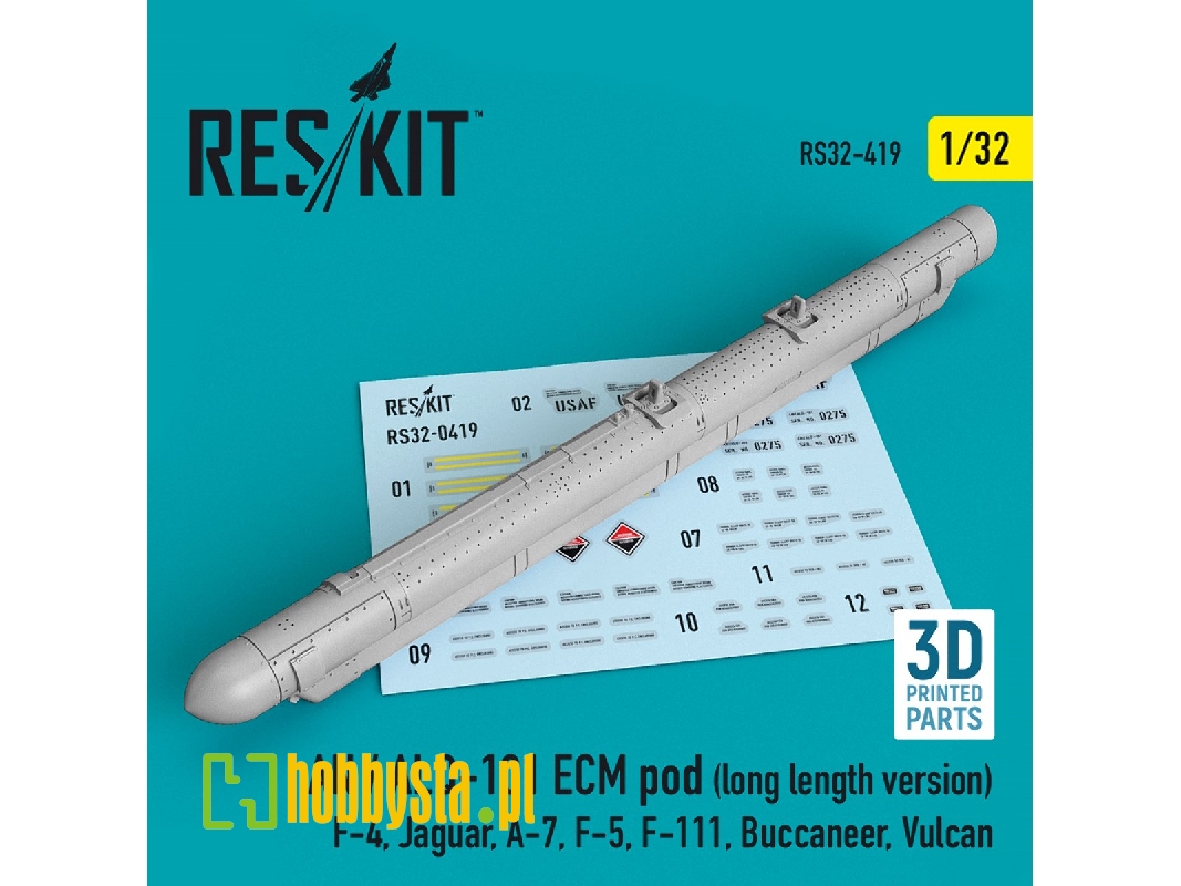 An / Alq-101 Ecm Pod (Long Length Version) (F-4, Jaguar, A-7, F-5, F-111, Buccaneer, Vulcan) (3d Printing) - zdjęcie 1