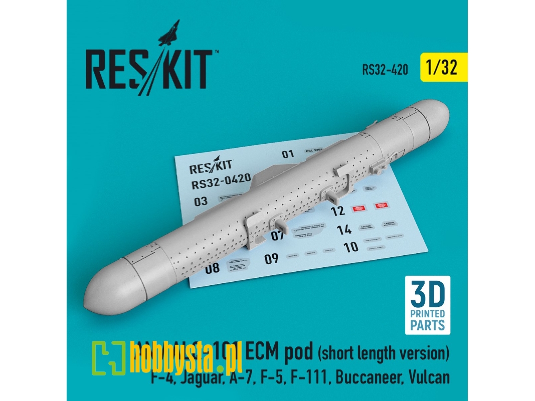 An / Alq-101 Ecm Pod (Short Length Version) (F-4, Jaguar, A-7, F-5, F-111, Buccaneer, Vulcan) (3d Printing) - zdjęcie 1 An / Alq-101 Ecm Pod (Short Length Version) (F-4, Jaguar, A-7, F-5, F-111, Buccaneer, Vulcan) (3d Printing) - zdjęcie 1