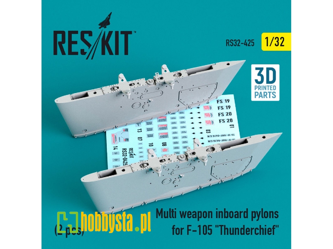 Multi Weapon Inboard Pylons For F-105 Thunderchief (2 Pcs) - zdjęcie 1 Multi Weapon Inboard Pylons For F-105 Thunderchief (2 Pcs) - zdjęcie 1