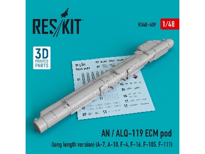 An / Alq-119 Ecm Pod (Long Length Version) (A-7, A-10, F-4, F-16, F-105, F-111) (3d Printing) - zdjęcie 1