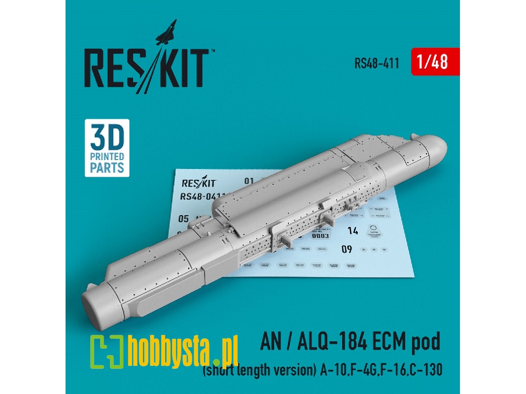An / Alq-184 Ecm Pod (Short Length Version) (A-10, F-4g, F-16, C-130) (3d Printing) - zdjęcie 1 An / Alq-184 Ecm Pod (Short Length Version) (A-10, F-4g, F-16, C-130) (3d Printing) - zdjęcie 1
