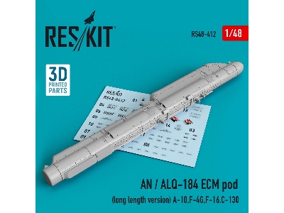 An / Alq-184 Ecm Pod (Long Length Version) (A-10, F-4g, F-16, C-130) (3d Printing) - zdjęcie 1