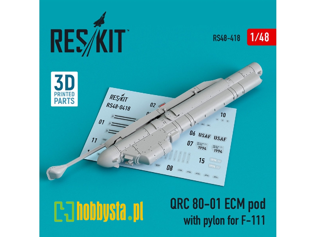 Qrc 80-01 Ecm Pod With Pylon For F-111 (3d Printing) - zdjęcie 1 Qrc 80-01 Ecm Pod With Pylon For F-111 (3d Printing) - zdjęcie 1
