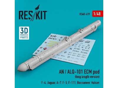 An / Alq-101 Ecm Pod (Long Length Version) (F-4, Jaguar, A-7, F-5, F-111, Buccaneer, Vulcan) (3d Printing) - zdjęcie 1