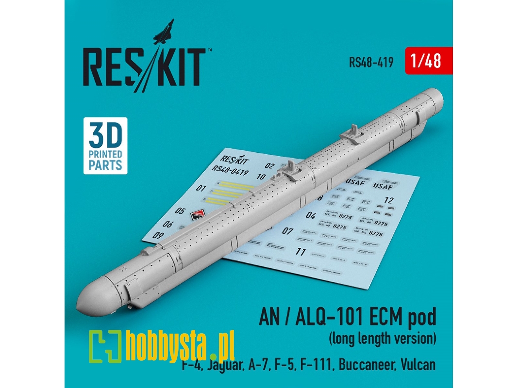 An / Alq-101 Ecm Pod (Long Length Version) (F-4, Jaguar, A-7, F-5, F-111, Buccaneer, Vulcan) (3d Printing) - zdjęcie 1 An / Alq-101 Ecm Pod (Long Length Version) (F-4, Jaguar, A-7, F-5, F-111, Buccaneer, Vulcan) (3d Printing) - zdjęcie 1