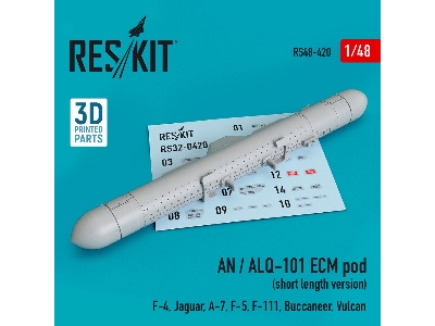 An / Alq-101 Ecm Pod (Short Length Version) (F-4, Jaguar, A-7, F-5, F-111, Buccaneer, Vulcan) (3d Printing) - zdjęcie 1