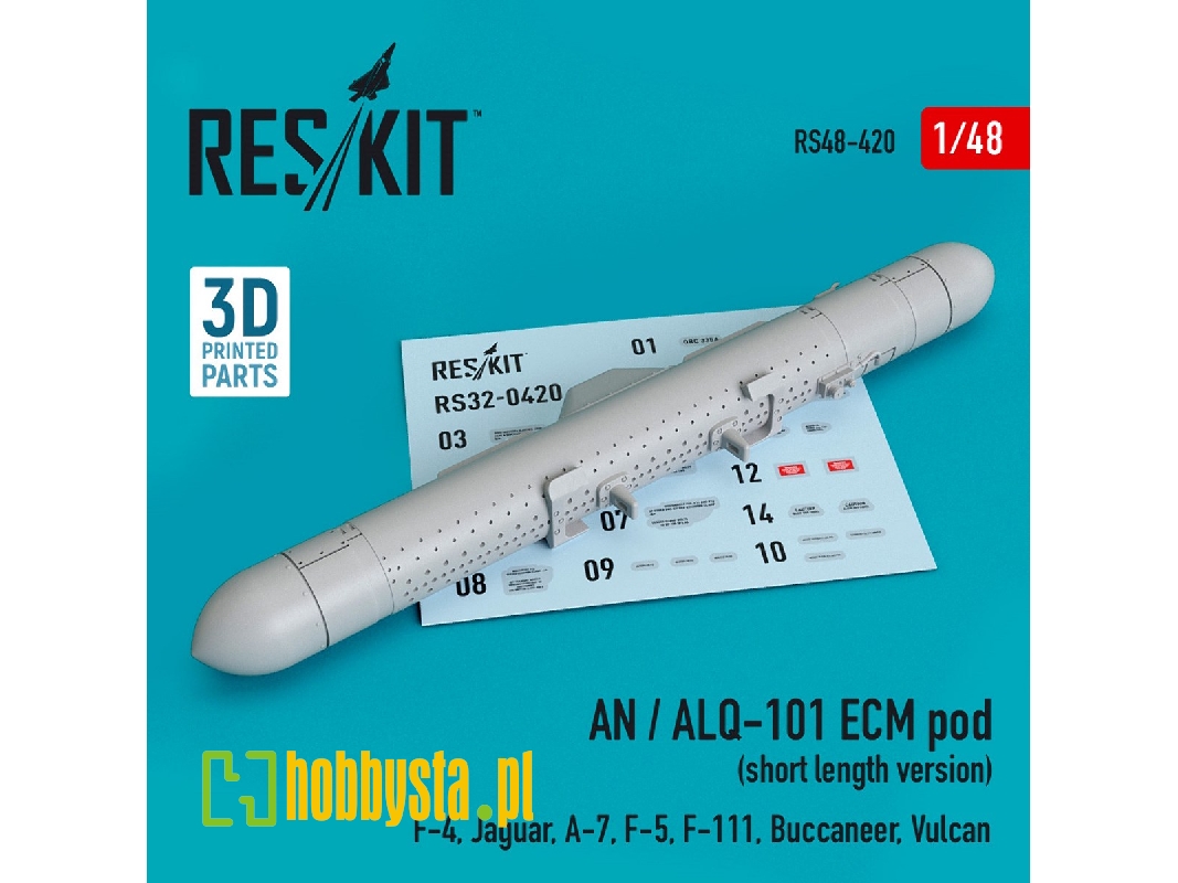 An / Alq-101 Ecm Pod (Short Length Version) (F-4, Jaguar, A-7, F-5, F-111, Buccaneer, Vulcan) (3d Printing) - zdjęcie 1 An / Alq-101 Ecm Pod (Short Length Version) (F-4, Jaguar, A-7, F-5, F-111, Buccaneer, Vulcan) (3d Printing) - zdjęcie 1