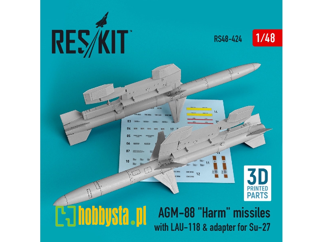 Agm-88 Harm Missiles With Lau-118 And Adapter For Su-27 (2 Pcs) - zdjęcie 1