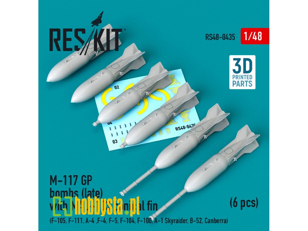 M-117 Gp Bombs (Late) With Mau-103 Conical Fin (6 Pcs) (F-105, F-111, A-4 ,f-4, F-5, F-104, F-100, A-1 Skyraider, B-52, Canberra M-117 Gp Bombs (Late) With Mau-103 Conical Fin (6 Pcs) (F-105, F-111, A-4 ,f-4, F-5, F-104, F-100, A-1 Skyraider, B-52, Canberra