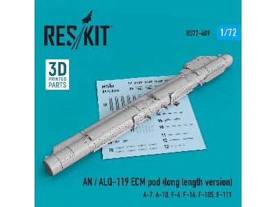An / Alq-119 Ecm Pod (Long Length Version) (A-7, A-10, F-4, F-16, F-105, F-111) (3d Printing) - zdjęcie 1
