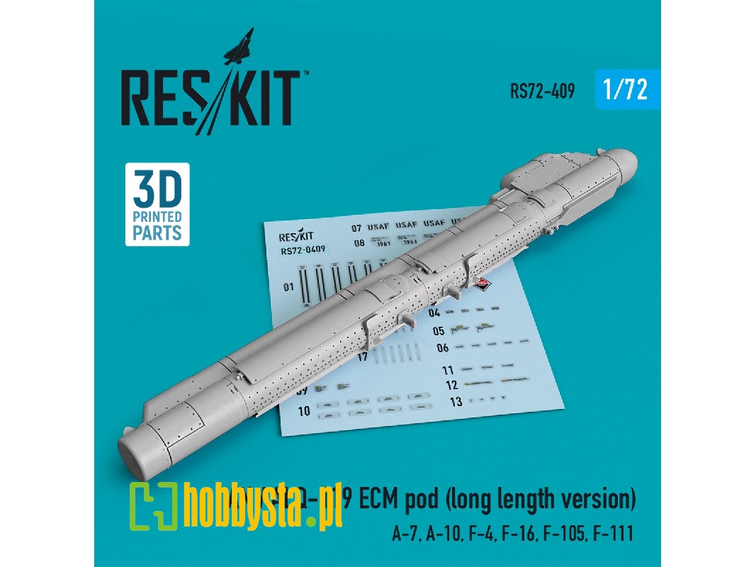 An / Alq-119 Ecm Pod (Long Length Version) (A-7, A-10, F-4, F-16, F-105, F-111) (3d Printing) - zdjęcie 1 An / Alq-119 Ecm Pod (Long Length Version) (A-7, A-10, F-4, F-16, F-105, F-111) (3d Printing) - zdjęcie 1