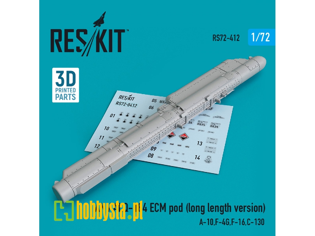 An / Alq-184 Ecm Pod (Long Length Version) (A-10, F-4g, F-16, C-130) (3d Printing) - zdjęcie 1 An / Alq-184 Ecm Pod (Long Length Version) (A-10, F-4g, F-16, C-130) (3d Printing) - zdjęcie 1