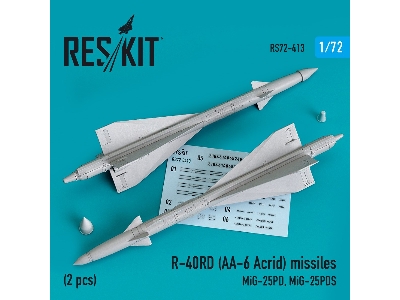 R-40rd (Aa-6 Acrid) Missiles (2 Pcs) (Mig-25pd, Mig-25pds) (3d Printing) - zdjęcie 1