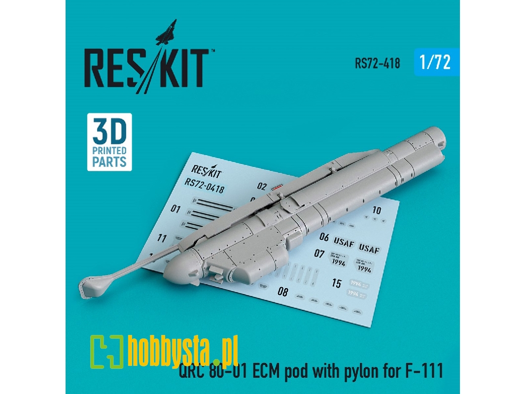 Qrc 80-01 Ecm Pod With Pylon For F-111 (3d Printing) - zdjęcie 1