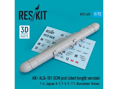 An / Alq-101 Ecm Pod (Short Length Version) (F-4, Jaguar, A-7, F-5, F-111, Buccaneer, Vulcan) (3d Printing) - zdjęcie 1