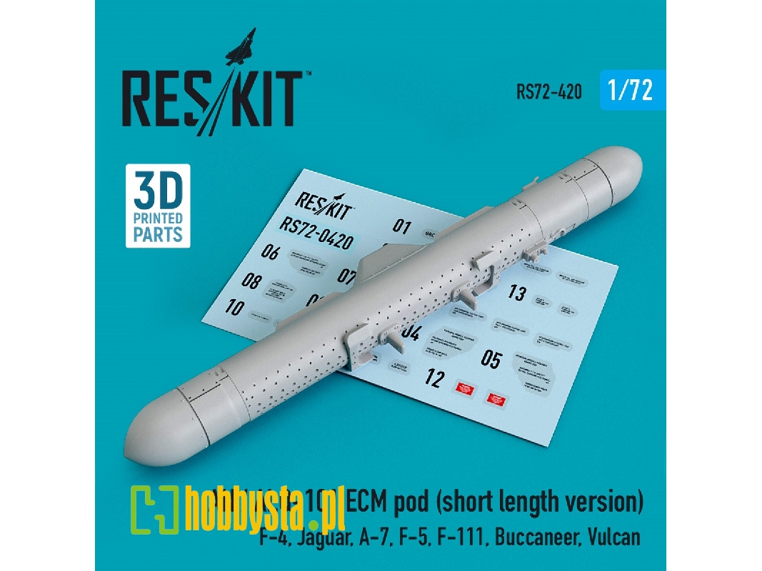 An / Alq-101 Ecm Pod (Short Length Version) (F-4, Jaguar, A-7, F-5, F-111, Buccaneer, Vulcan) (3d Printing) - zdjęcie 1