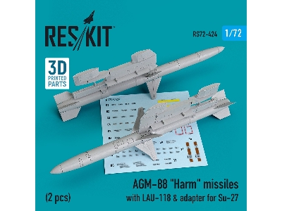 Agm-88 Harm Missiles With Lau-118 And Adapter For Su-27 (2 Pcs) - zdjęcie 1