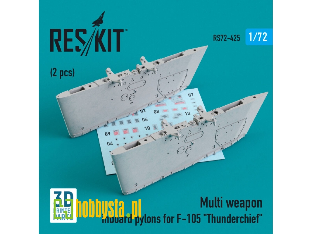 Multi Weapon Inboard Pylons For F-105 Thunderchief (2 Pcs) - zdjęcie 1 Multi Weapon Inboard Pylons For F-105 Thunderchief (2 Pcs) - zdjęcie 1
