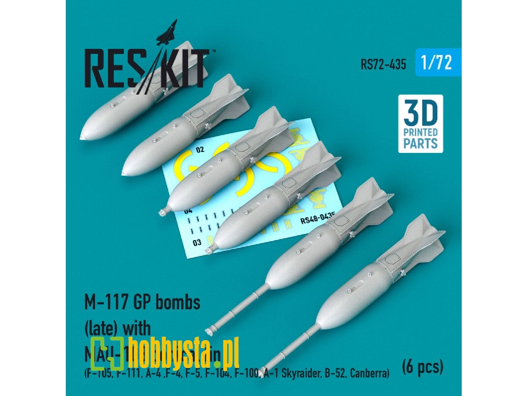 M-117 Gp Bombs (Late) With Mau-103 Conical Fin (6 Pcs) (F-105, F-111, A-4 ,f-4, F-5, F-104, F-100, A-1 Skyraider, B-52, Canberra M-117 Gp Bombs (Late) With Mau-103 Conical Fin (6 Pcs) (F-105, F-111, A-4 ,f-4, F-5, F-104, F-100, A-1 Skyraider, B-52, Canberra