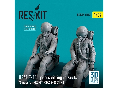Usaf F-111 Pilots Sitting In Seats (2 Pcs) For Reskit Rsk-32-0002 Kit - zdjęcie 1
