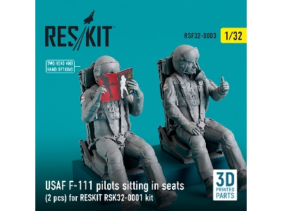 Usaf F-111 Pilots Sitting In Seats (2 Pcs) For Reskit Rsk-32-0002 Kit - zdjęcie 2