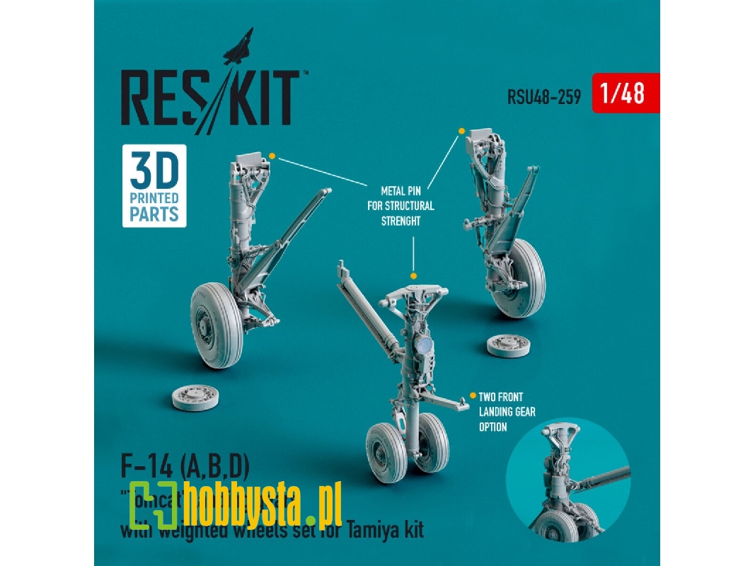 F-14 (A,b,d) Tomcat Landing Gears With Weighted Wheels Set For Tamiya Kit (Resin And 3d Printing) - zdjęcie 1