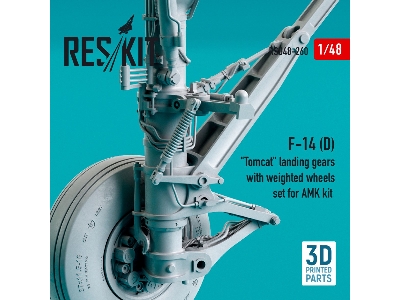 F-14 (D) Tomcat Landing Gears With Weighted Wheels Set For Amk Kit (Resin And 3d Printing) - zdjęcie 2