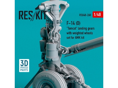 F-14 (D) Tomcat Landing Gears With Weighted Wheels Set For Amk Kit (Resin And 3d Printing) - zdjęcie 3