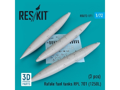 Rafale Fuel Tanks Rpl 701 (1250l) (3 Pcs) (3d Printing) - zdjęcie 1