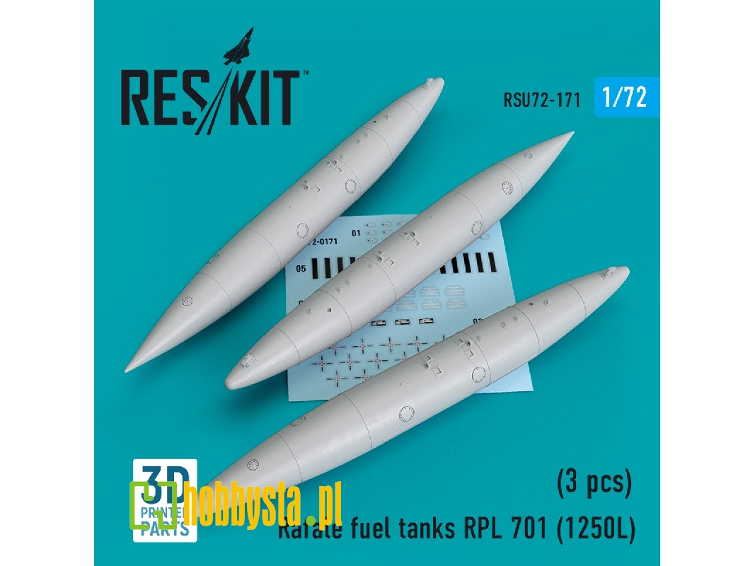 Rafale Fuel Tanks Rpl 701 (1250l) (3 Pcs) (3d Printing) - zdjęcie 1
