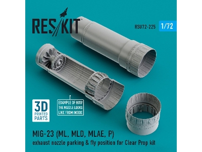 Mig-23 (Ml, Mld, Mlae, P) Exhaust Nozzle Parking And Fly Position For Clear Prop Kit - zdjęcie 1