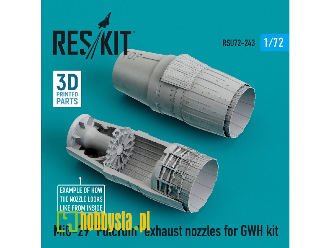 Mig-29 Fulcrum Exhaust Nozzles For Gwh Kit (3d Printing And Resin) - zdjęcie 1