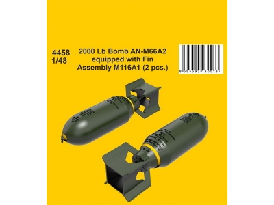 2000 Lb Bomb An-m66a2 Equipped With Fin Assembly M116a1 (2 Pcs.) - zdjęcie 1