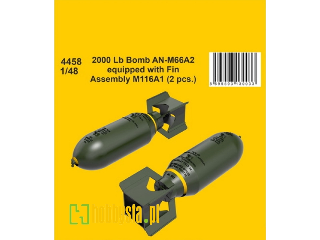 2000 Lb Bomb An-m66a2 Equipped With Fin Assembly M116a1 (2 Pcs.) - zdjęcie 1