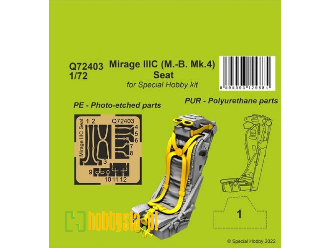 Mirage Iiic (M.-b. Mk.4) Seat (For Special Hobby Kit) - zdjęcie 1