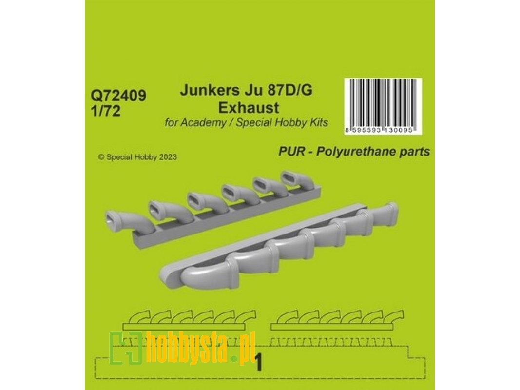Junkers Ju 87d/G Exhaust For Academy And Special Hobby Kits - zdjęcie 1