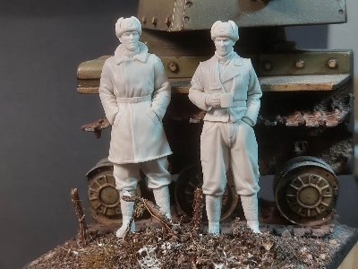 German Tank Officers In Winter Coat Set - zdjęcie 1