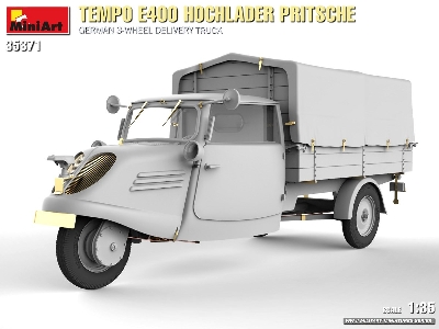 Tempo E400 Hochlader Pritsche. German 3-wheel Delivery Truck - zdjęcie 1
