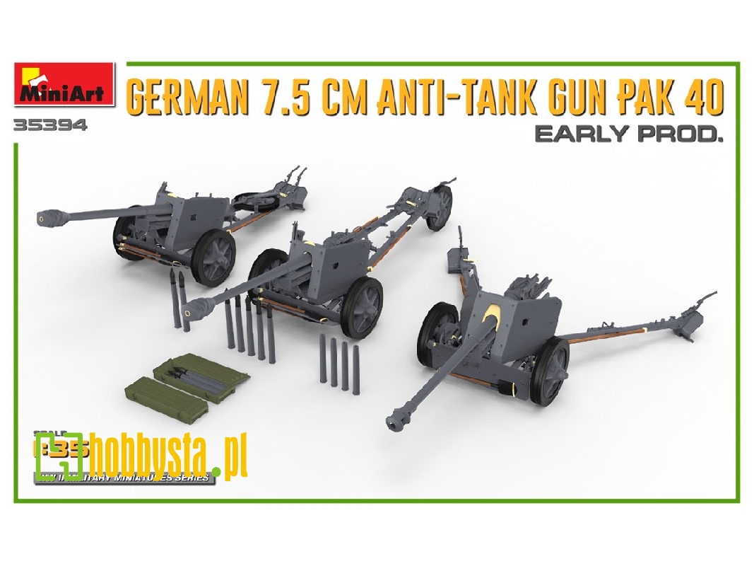 German 7.5cm Anti-tank Gun Pak 40. Early Prod - zdjęcie 1