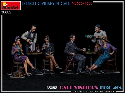 French Civilians In Cafe 1930-40s - zdjęcie 1