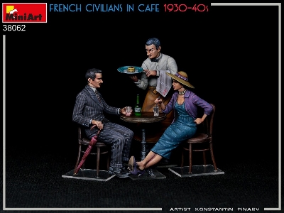 French Civilians In Cafe 1930-40s - zdjęcie 2