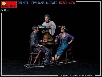 French Civilians In Cafe 1930-40s - zdjęcie 3