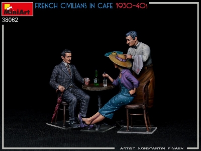 French Civilians In Cafe 1930-40s - zdjęcie 4