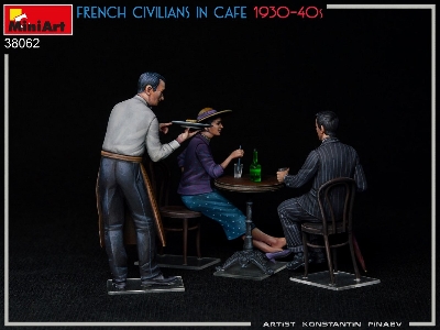 French Civilians In Cafe 1930-40s - zdjęcie 5