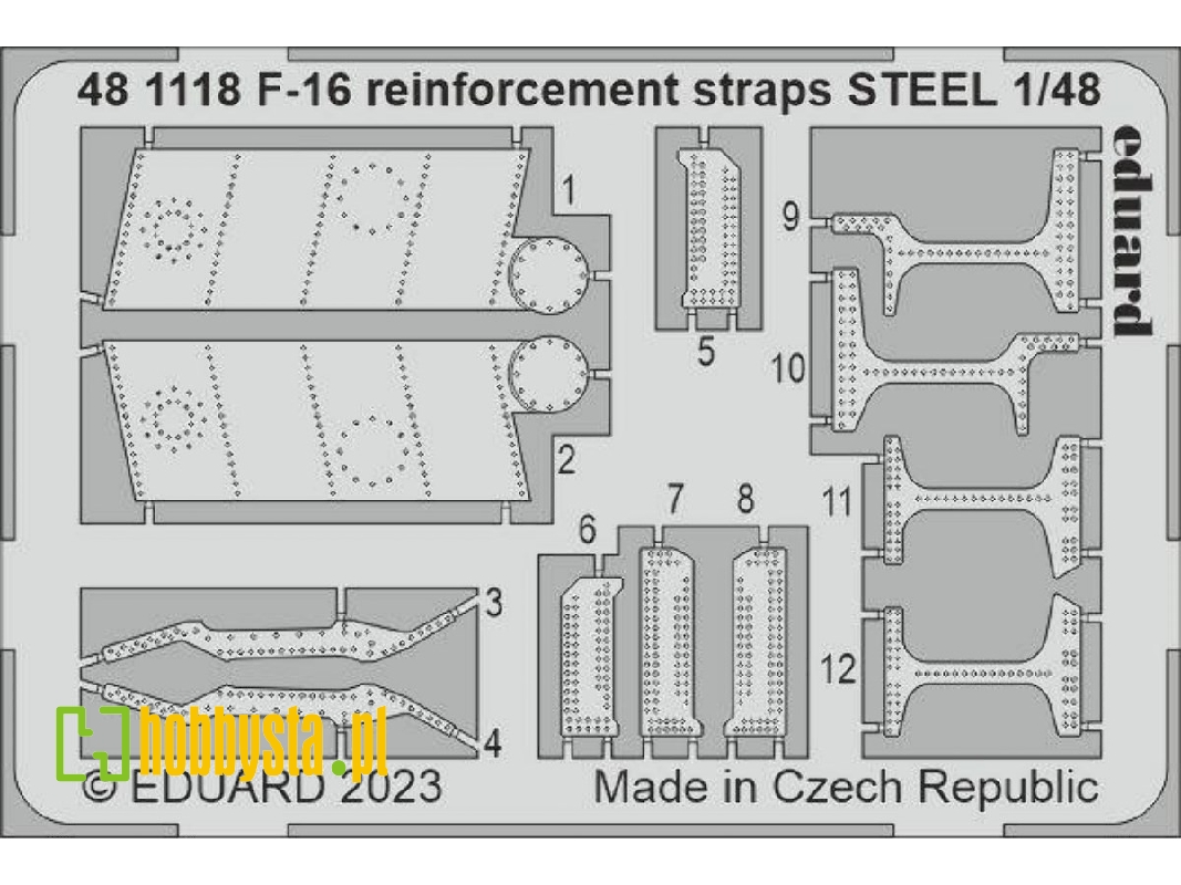 F-16 reinforcement straps STEEL 1/48 - KINETIC MODEL - zdjęcie 1